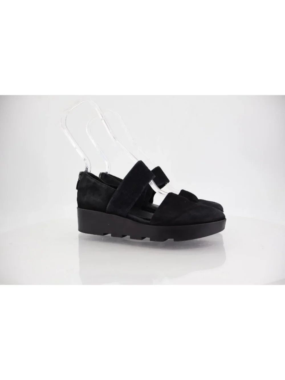 Eileen Fisher Women's Marlow Pump Size 6 Black Suede Slide Wedge Slip n